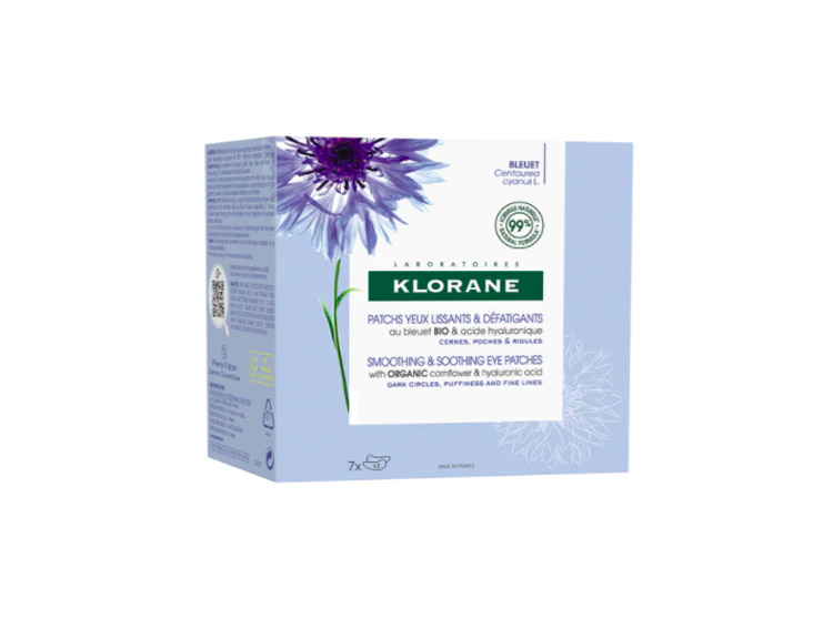 Klorane Patchs yeux lissants & défatiguants au bleuet BIO - 7x2 patchs