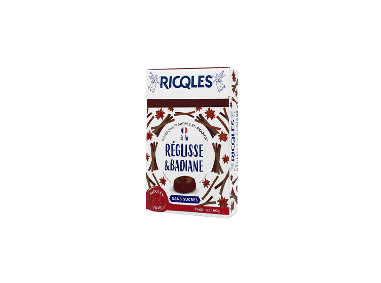 Ricqlès Bonbons Réglisse Sans Sucre - 40 g