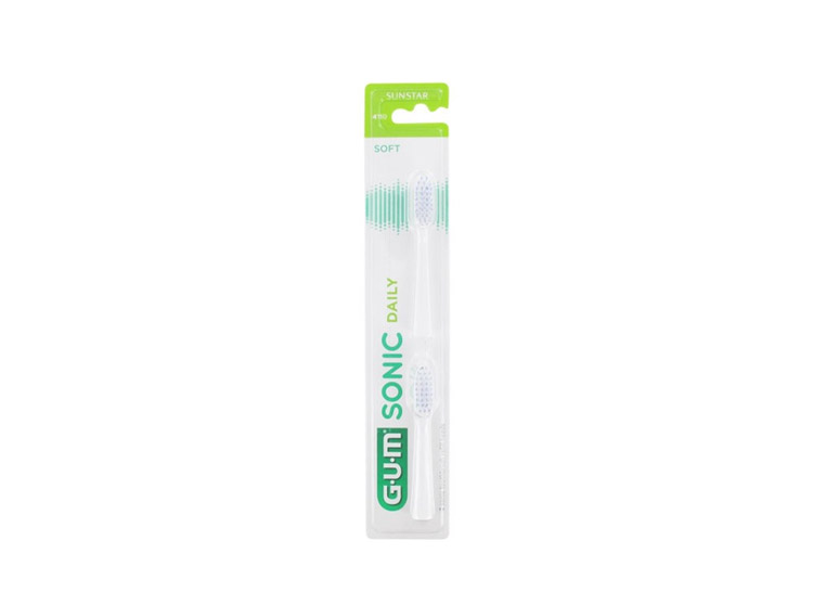 GUM SONIC DAILY 4110 Recharges Brosses à dents électriques - 2 recharges