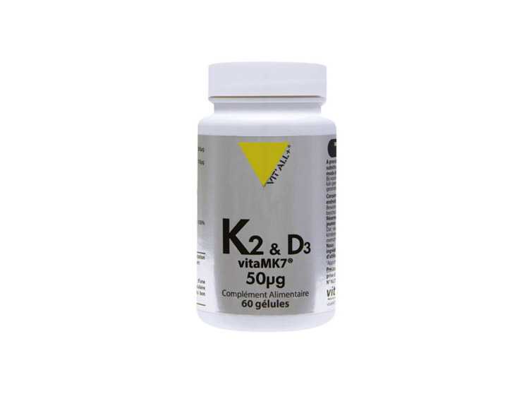 Vit'all+ Vitamines K2 vitaMK7® & D3 50µg - 60 gélules