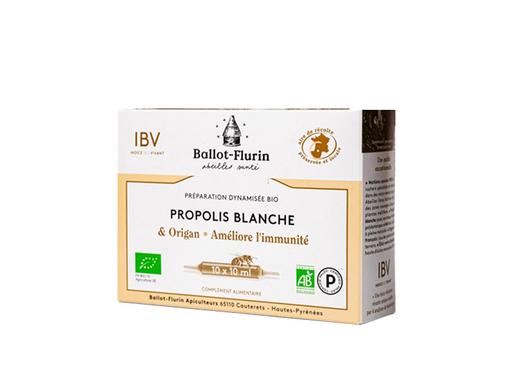 Ballot-Flurin Préparation dynamisée BIO Propolis blanche & Origan - 10 ampoules
