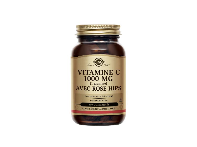 Solgar Vitamine C avec Rose Hips - 100 comprimés