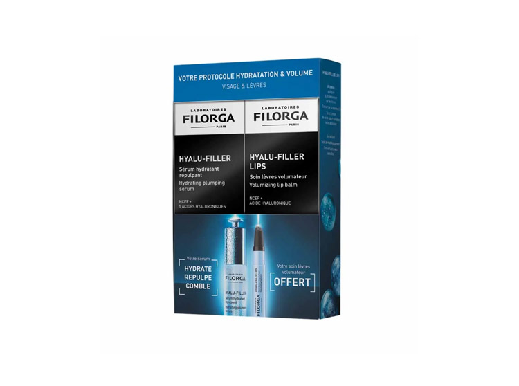 Hyalu-Filler Protocole Hydratation et Volume - Sérum + Soin Lèvres OFFERT - 30ml+4g