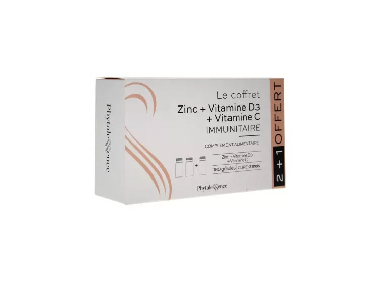 Coffret Immunité Zinc Vitamine D3 et Vitamine C - 3x60 gélules