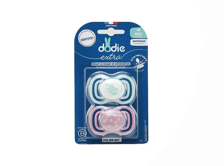 Sucettes anatomiques 6m Motif Nature Rose - x2