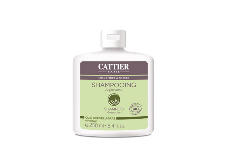 Cattier shampooing argile verte cuir chevelu gras BIO - 250ml