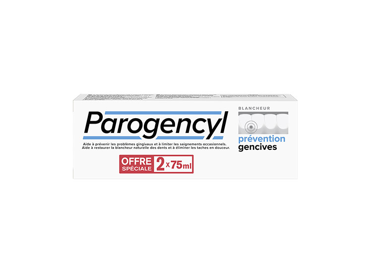 Parogencyl Dentifrice Prévention Gencives Blacheur - 2x75ml