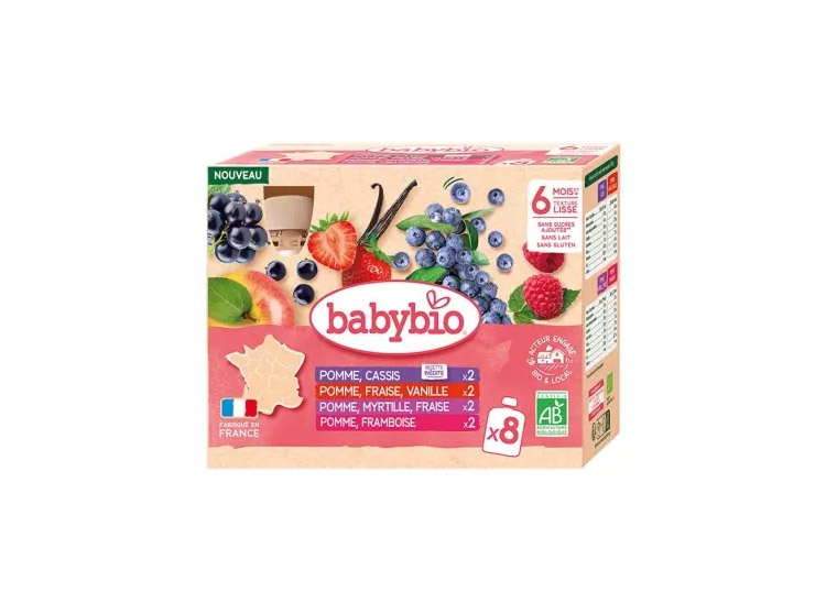 Gourdes Multi-Fruits Fruits Rouges Bio 6 mois et + - 8x90g