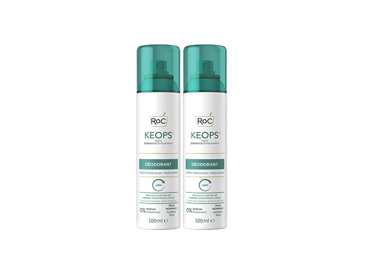 Keops Déodorant Spray Fraîcheur 48h - 2x100 ml