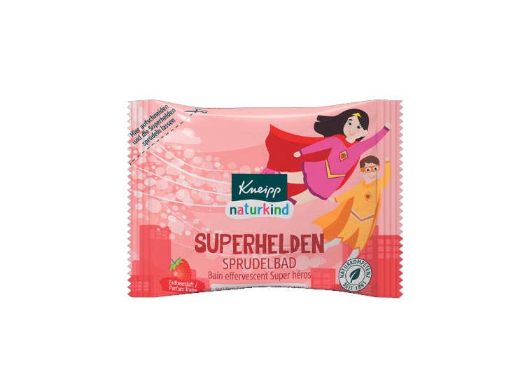 Kneipp Naturkind Galet pour le bain Super Héros Fraise - 80 g