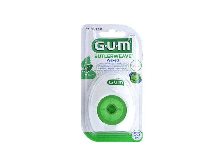 GUM Butlerweave 1855 Fil Dentaire ciré Menthe - 55ml