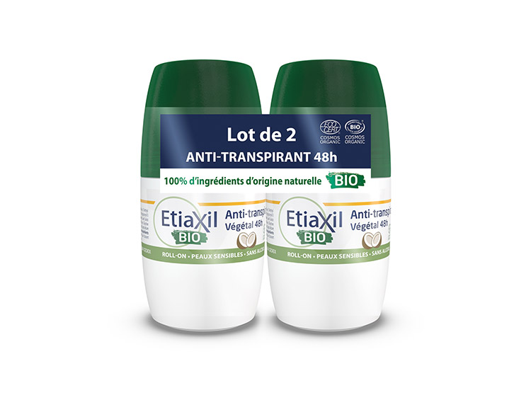 Etiaxil Anti-transpirant Végétal 48h BIO parfum thé vert - 2x50ml