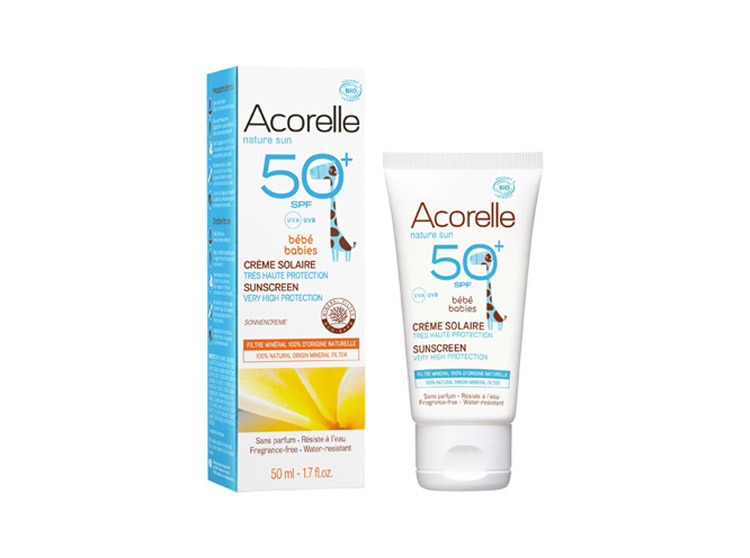 Acorelle Crème solaire bébé SPF50+ BIO - 50ml