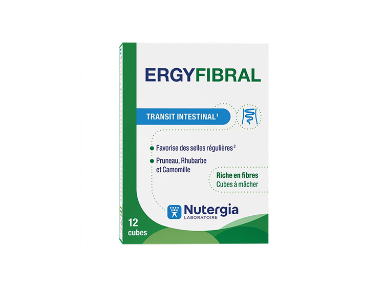 Nutergia Ergyfibral Transit Intestinal - 12 cubes à mâcher