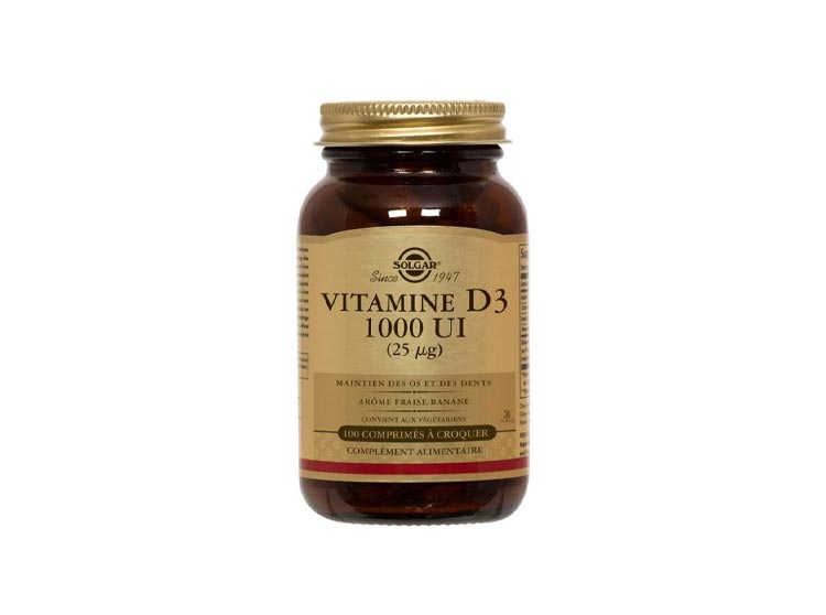Solgar Vitamine D3 1000UI - 100 comprimés à croquer