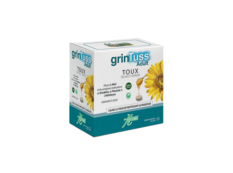 Aboca grinTuss adult toux sèche et grasse - 20 comprimés à sucer