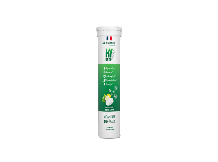 HYDROP Pastilles Hydratation Menthe Citron - 20 comprimés effervescents