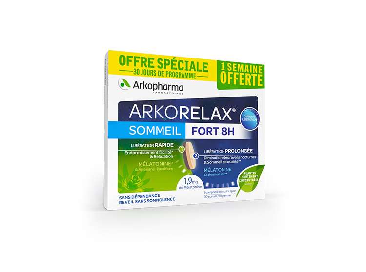Arkopharma Arkorelax Sommeil fort 8H - 30 comprimés