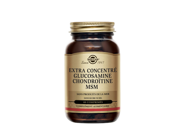 Solgar Extra concentré Glucosamine Chondroïtine MSM - 60 comprimés