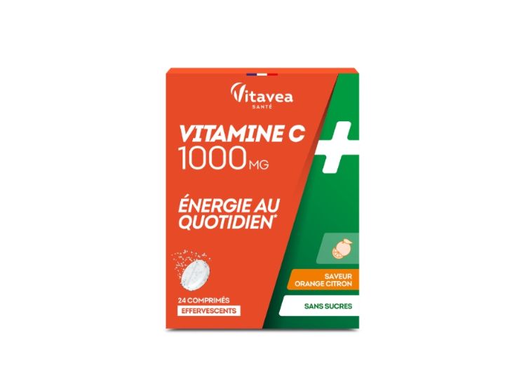 Vitamine C 1000mg Energie au Quotidien Saveur Orange Citron - 24 comprimés effervescents