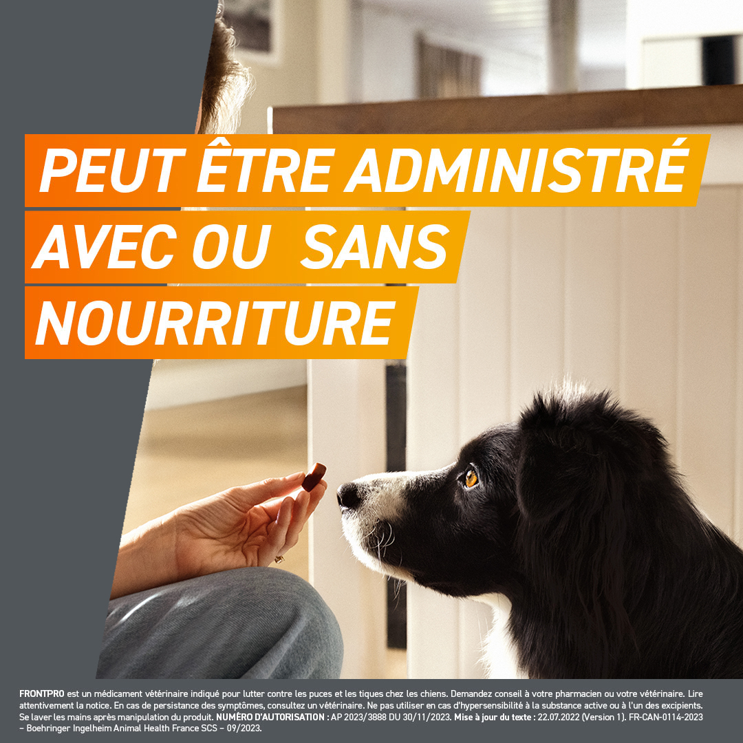 Frontpro peut être administré avec ou sans nourriture