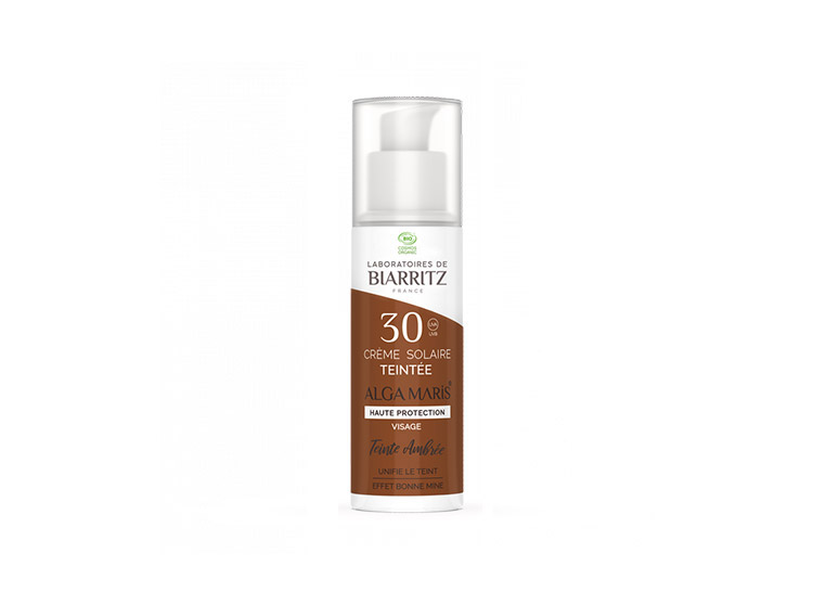 Laboratoires de Biarritz Alga Maris Crème Solaire Visage Teintée SPF30 BIO Teinte ambrée - 50ml