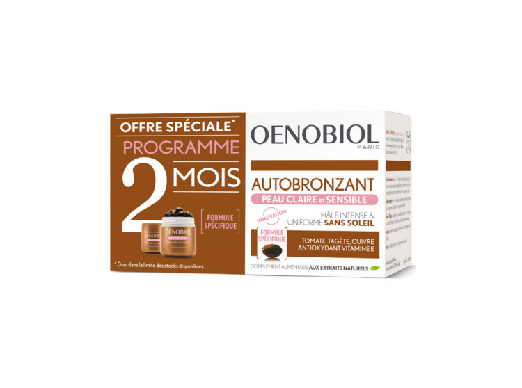 Oenobiol Autobronzant Peau claire et sensible - 2x30 capsules