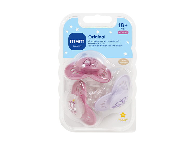 Sucettes Original +18 Mois rose - lot de 3