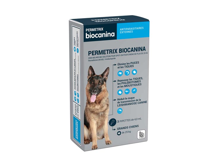 Biocanina Permetrix Solution pour Spot-On Grand Chien +25kg - 3 pipettes