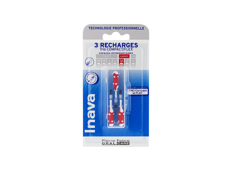Inava Trio Compact/Flex Recharge Brossettes interdentaires 1,5mm - 3 brossettes