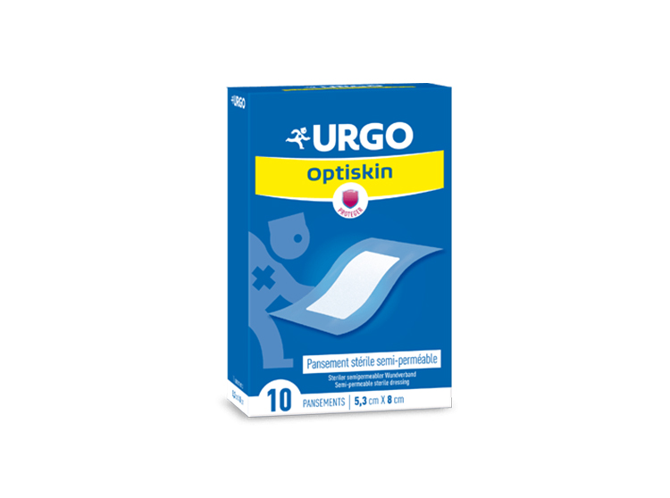 URGO Optiskin - 10 pansements stériles semi-perméables 5,3x8cm