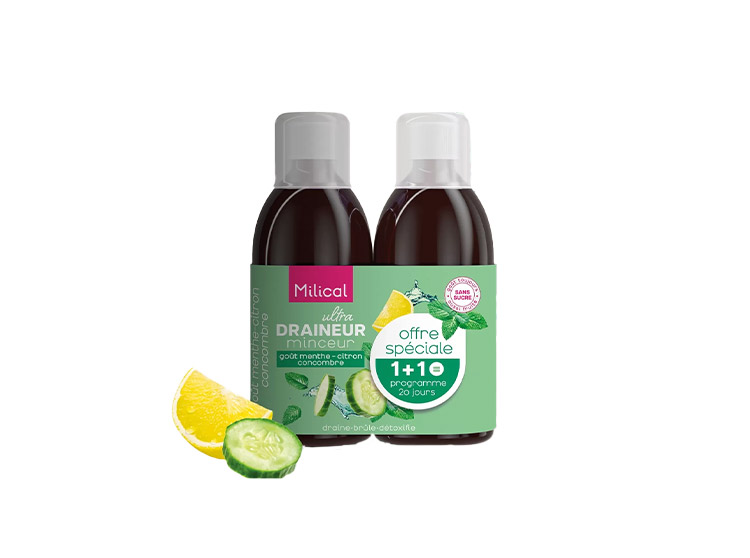 Draineur Minceur Goût Menthe Citron Concombre - 2x500ml