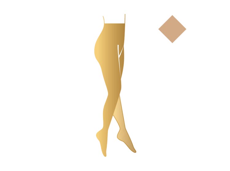 Smartleg Transparent Collant de compression pieds fermés Classe 2 Rayonnante - Taille 2+ court