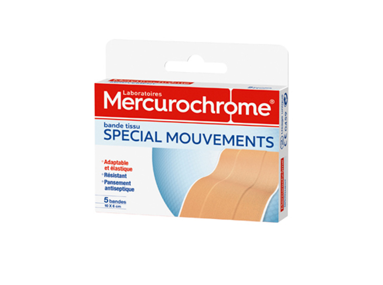 Mercurochrome Bande tissu Spécial mouvement - 5 bandes