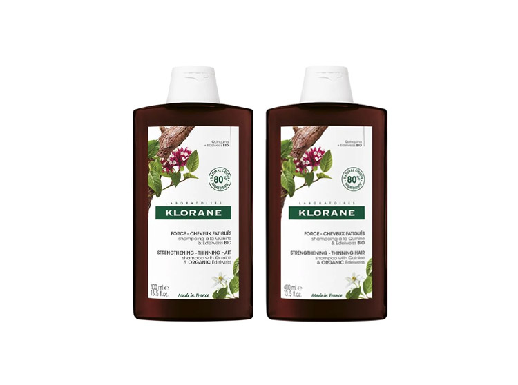 Klorane Shampoing Quinine & Edelweiss BIO - 2x400ml