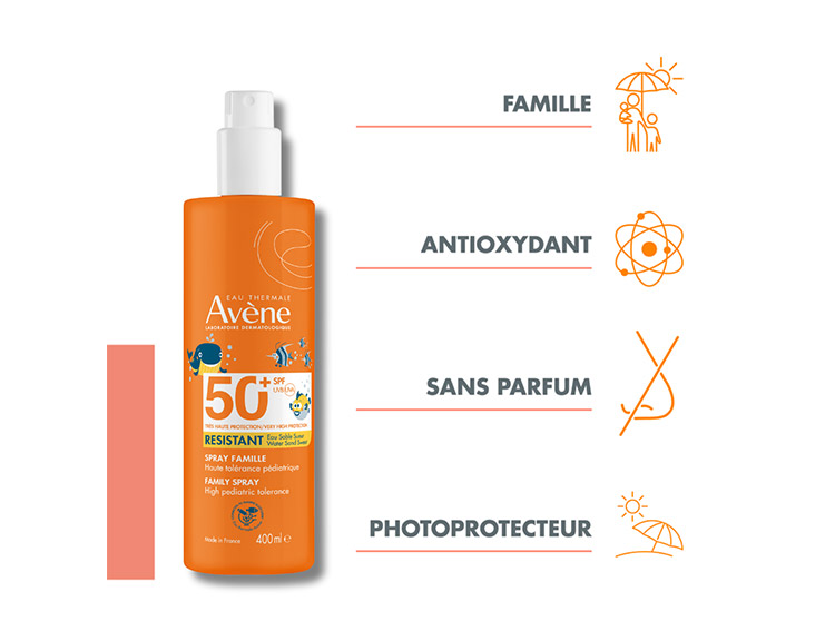 Formule haute tolérance spray solaire enfants spf50